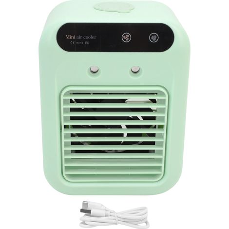 Ventilateur Rafraîchisseur d'Air de Bureau Vert Silencieux Rechargeable Sans Fil Humidificateur pour Chambre Bureau (1/5)