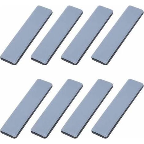 Lot de 8 Patins Adhésifs en Téflon pour Meubles – Coussinets Rectangulaires Antidérapants et Anti-vibrations Bleus/Noirs (25 mm & 100 mm) – Protection Sol pour Chaises, Canapés et Tables (1/4)