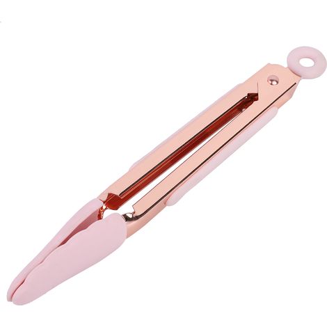 Pince BBQ en Acier Inoxydable Anti-Adhésive avec Trou de Suspension (Rose) (1/5)