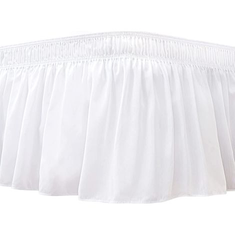 Filiyano-Jupes de lit avec housses pour lits Queen Size (retombée de 38 cm), volants anti-poussière élastiques, facile à installer, tissu soyeux (1/5)