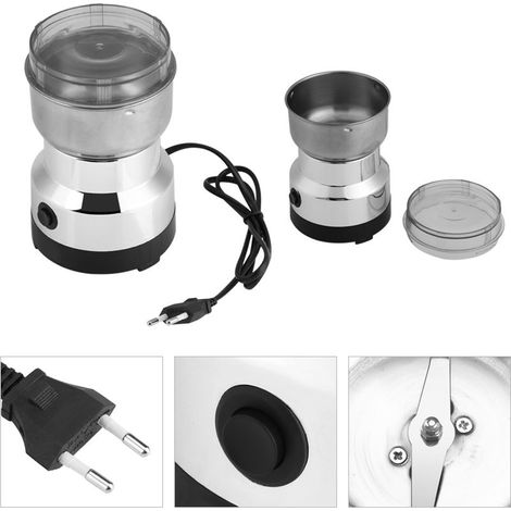 Elektrische Kaffeemühle (300 ml), Multifunktionsmühle, Saatenmühle mit vier Edelstahlklingen für feines und effizientes Mahlen, zum Mahlen von Kaffeebohnen, Gewürzen, Leinsamen usw. (1/4)