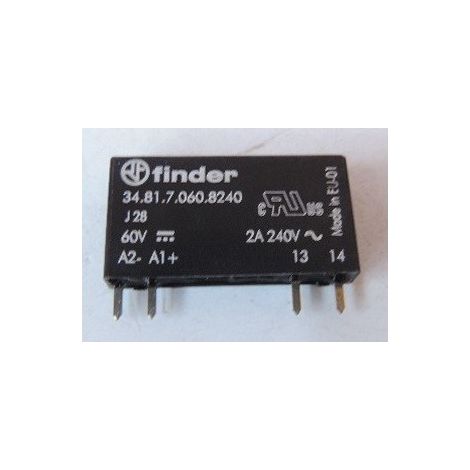 Relais statique CI 1NO 2A 60V DC sensible sortie 240V AC faible épaisseur FINDER 348170608240