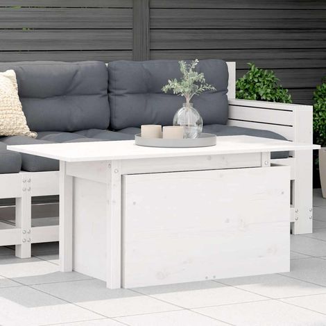 Gartentisch Weiß 100x50x75 cm Massivholz Kiefer