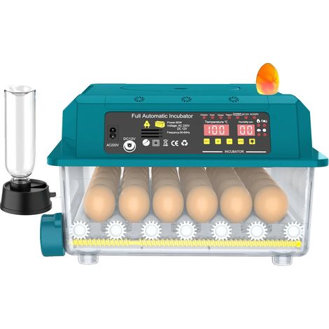 Incubadora de huevos, modos de eclosión automáticos, control de humedad, capacidad para 36 huevos. (1/2)
