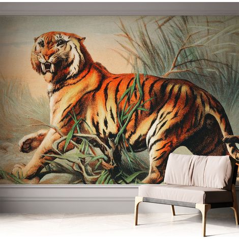 Carta da parati autoadesiva - Fotomurale adesivo - design elegante - stile moderno - Tigre nella natura 312x219 cm (1/5)