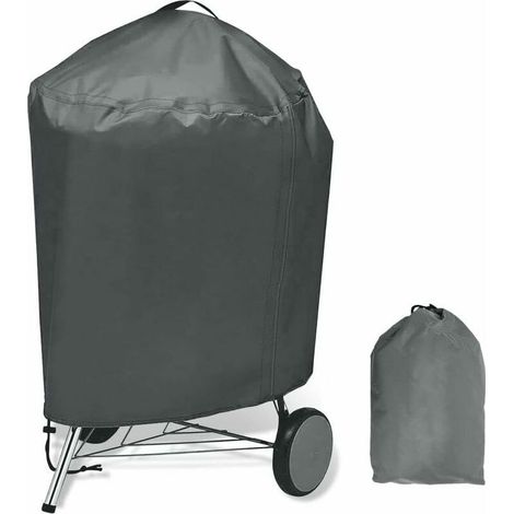 Grill cover, waterproof grill cover made of 420D Oxford fabric, gas grill cover, outdoor grill cover, dustproof, waterproof, UV-resistant, age-resistant, Ø 77 x 90 cm, grey (1/5)