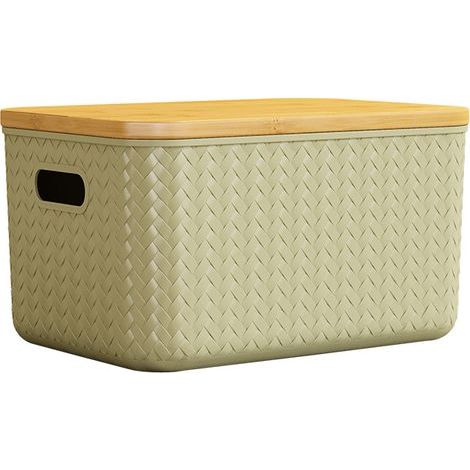 Boîte en bambou avec couvercle, organisateur minimaliste pour salon, cosmétiques et accessoires Tommoy01 (1/4)