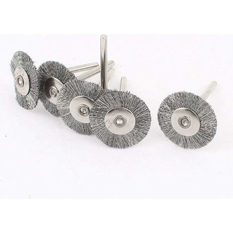 Lot de 10 brosses rotatives en acier pour nettoyage et polissage – Diamètre 22mm, épaisseur 1mm, arbre 3mm – Pour métal et bois dur (1/4)