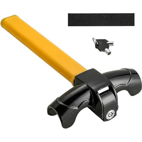 Antivol de volant universel pour voiture avec 2 clés et coussinet en mousse