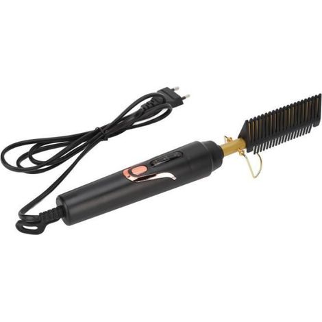 Cuque Fer à lisser électrique Hot Peigne Lisseur électrique 2 en 1 Peigne à lisser pour perruque de cheveux secs et humides (1/4)