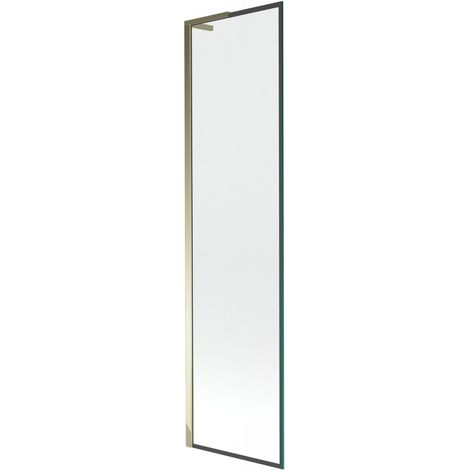 Mexen Next L paratia per vasca da bagno a 1 anta 50 x 150 cm, cornice nera, dorata - 895-050-000-03-70-50 (1/5)