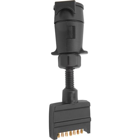 Adaptateur prise remorque 7 broches femelle ronde vers mâle plat, connecteur filaire facile pour caravane bateau (1/5)
