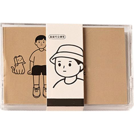 Lot de 100 feuilles de papier mémos miniatures jaunes, plus épaisses et faciles à écrire, avec boîte en plastique pour prise de notes étudiant (1/5)