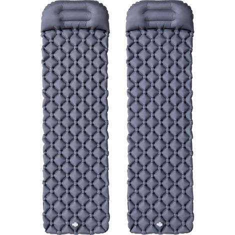 Tourist Mat with Pump, Grey - Compact and Portable, 2-Pack (1/5)