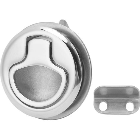 Verrou à came encastré 44mm en acier inoxydable 316, poignée de tirage pour bateau, yacht, camping-car et coffre marin (1/5)