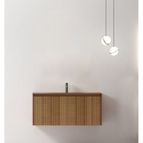 Mobile Bagno Pace 90 cm Rovere Scuro Senza Specchio - Meda