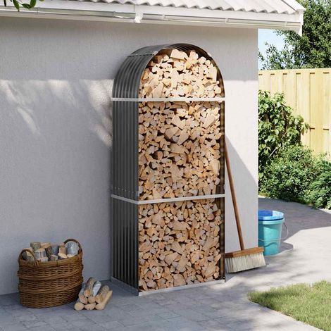 Holzkorb Anthrazit 80x45x190 cm Verzinkter Stahl