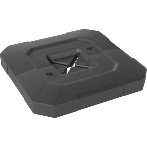Set mit 2 Ampelschirmständern aus HDPE, befüllbar bis 105 kg, 101 x 101 x 12 cm, Schwarz