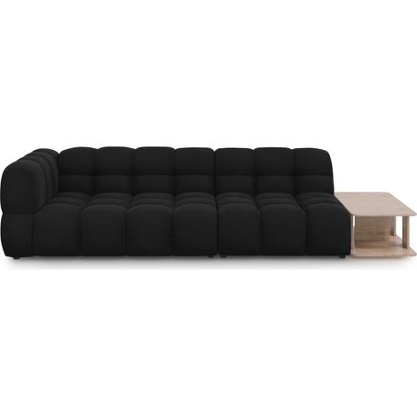 Canapé modulable droit 4 places en velours noir (1/5)