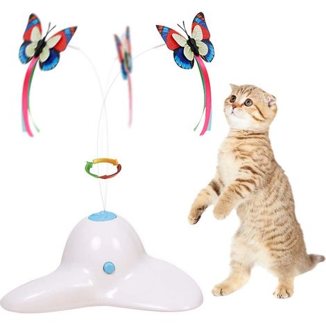 Jouets pour chats, jouets interactifs pour chats d'intérieur, jouet papillon pour chat, jouets amusants pour chatons, sons de papillon électroniques réalistes (1/5)