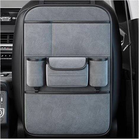 Car Organizers for Ford Ranger Double Cabin 2022-2025, Multifunctional Car Rear Seat Organizer, Child Car Seat Protector, Car Travel Accessories (Advanced Grey, One Storage (1/5)