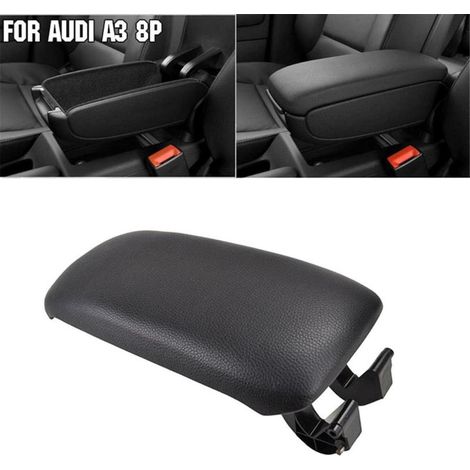 Armlehnen-Abdeckung für AUDI A3 8P (2003–2012) mit schwarzem Lederbezug.