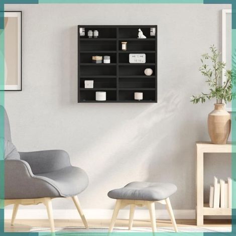Armoire à vitrine - 847962 - noir - 60 x 8,5 x 58 cm - bois d'ingénierie (1/5)
