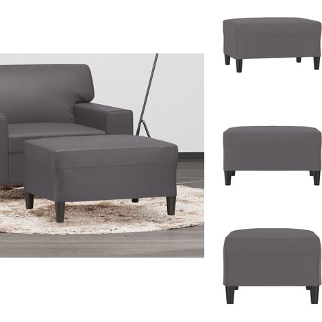 Fußhocker Grau 70x55x41 cm Kunstleder - Sitzsack - Hocker - Fußhocker - Grau - Kunstleder (1/5)