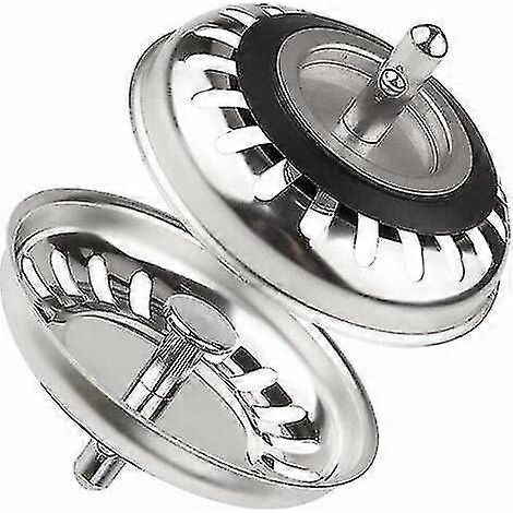 Passoire classique à panier de 78 mm de diamètre, lot de 2 bouchons d'évier en acier inoxydable, passoire universelle pour cuisine et salle de bain - yuiy (1/5)