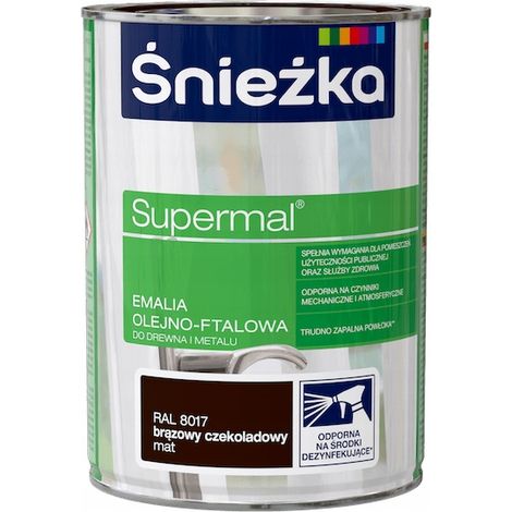 Śnieżka Supermal Öl-Phtal-Email schokoladenbraun matt 0,8 l