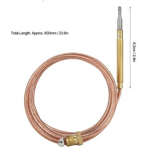 Kit thermocouple pour cuisinière à gaz, dispositif de protection contre le chauffage, sonde de température avec écrou, 600 mm (1/5)