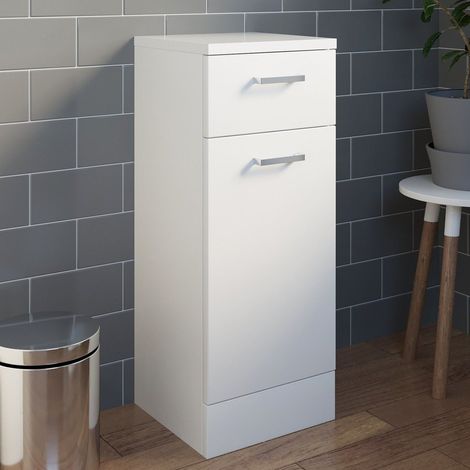Bathroom Laundry Unit Cabinet White Gloss Soft Close Door Modern Furniture MDF (1/5)