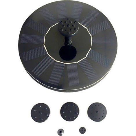 Kit de bomba de fuente flotante solar sin balais para baño de aguas con diferentes puntas de pulverización (1/5)