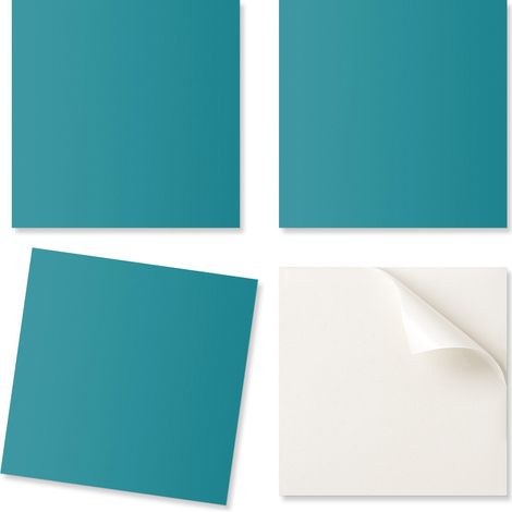 Baldosas de vinilo autoadhesivas para decoraci贸n de paredes, color turquesa, 20x20x20 cm