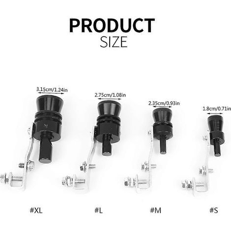 Sifflet de turbo pour voiture, pot d'échappement, valve de décharge, en aluminium, universel, accessoire auto - M - Noir (1/4)