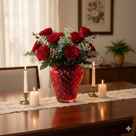 Vase Fraise en verre 15x16x15cm (1/4)