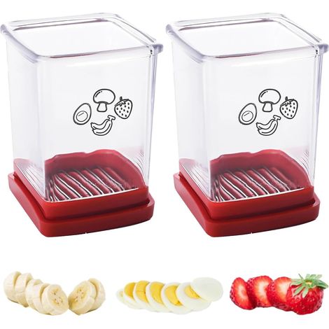 Affettatrice per tazze, affettatrice rapida per frutta e verdura, affettatrice per frutta in acciaio inox, affettatrice per uova in tazza, affettatrice per fragole, affettatrice rapida per macedonie d