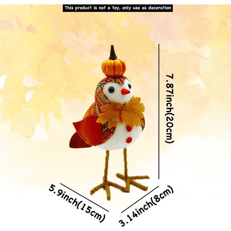 Oiseau Décoratif - Figurine Plumetée Jaune - Pour Étagère Tableau Cheminée Intérieur - Dimensions 20 x 8 x 15 cm - Lot de 1 (1/4)