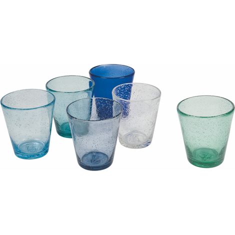 Villa d'Este Home Tivoli 5907746 Cancun Marea Set 6 Bicchieri Acqua 330 ml Vetro Soffiato Lavastoviglie colore Multicolore (1/5)
