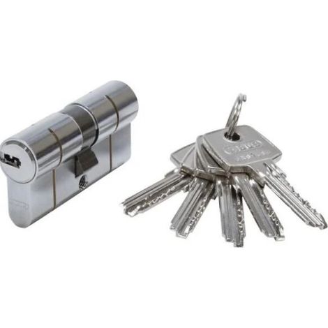 Abus – Cylindre de serrure D6 PS 45 x 45 nickelé – Protection anti-casse – 5 clés réversibles – 6 goupilles – Clé réversible (1/10)