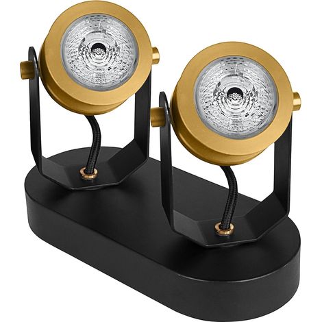 Osram Vintage Edition 1906, Decospot Double, Or, applique et plafonnier, IP20, ampoule incluse, boîtier en aluminium