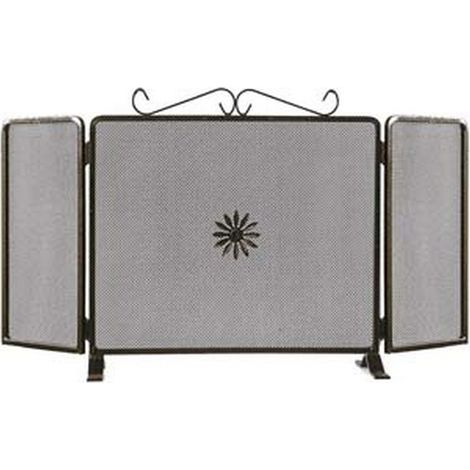 1PZ PARASCINTILLE DUE ANTE DECORO FIORE PER CAMINO - cm.90x50h. (677A)