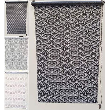 Store Enrouleur tamisant imprimé, fenêtre, Porte-fenêtre, Hauteur 180 cm, différentes largeurs, Plusieurs modèles - Vintage - 130 cm. (1/5)