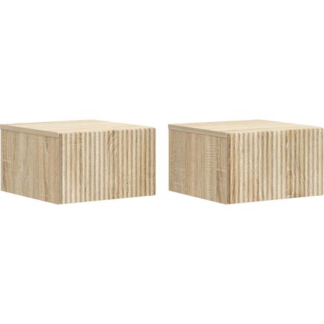 Wandmontierter Nachttisch 2 pcs Sonoma-Eiche 33 x 34,5 x 20 cm vidaXL
