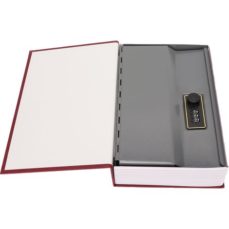 Petit coffre-fort pour livres, boîte de rangement pour argent, pièces et cartes avec serrure à combinaison, rouge (1/5)