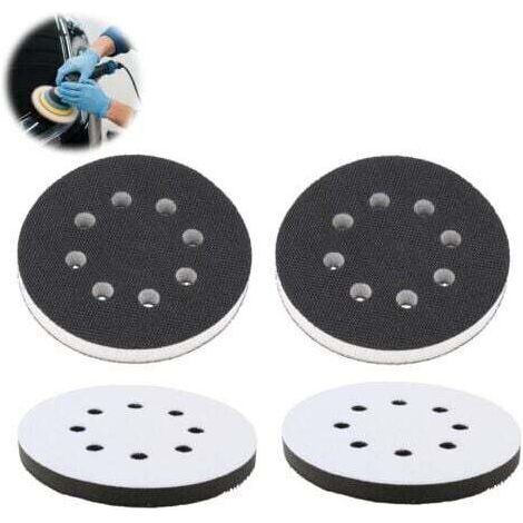 4 Pièces Tampon Interface 125mm à 8 Trous en Mousse Souple pour Rondes, Tampons de Polissage de 125 mm, Tampon Interface en Éponge, pour Disques de Ponçage et Assiettes de Polissage (1/5)