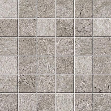 Mosaïque effet Pierre Quartzite Gris Silver 4,8x4,8 cm Quadra 30x30x0,9 cm Mat Teravio - Sol et mur intérieur (vendu par carton de 0,9 m²) - RO'MA CARRELAGE