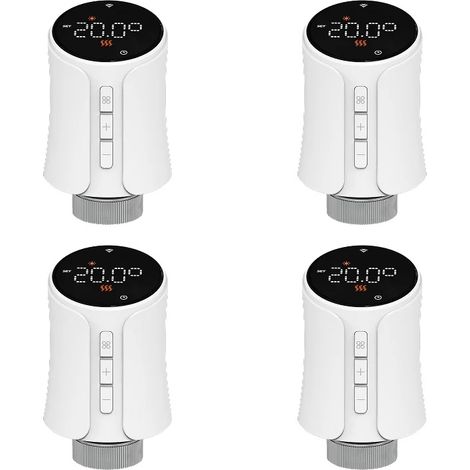 Attuatore per termostato intelligente, controllo tramite app, compatibile con assistenti vocali, WiFi - 4 pezzi