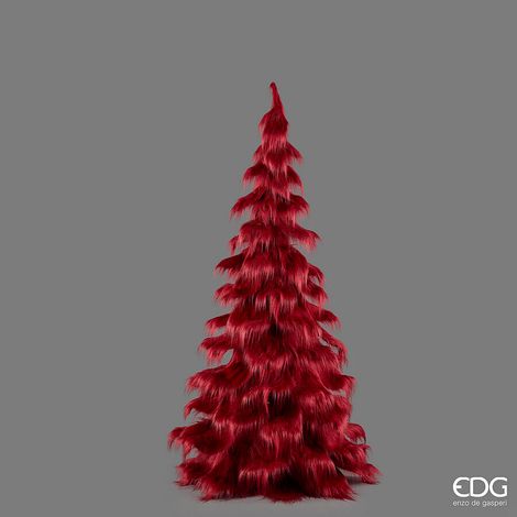 EDG Enzo De Gasperi Pino Furry Burgundy H210 Ø100 cm – Albero di Natale Decorativo (1/2)