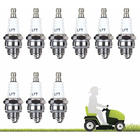 Zubehör für Freischneider, 10er-Pack L7T Zündkerzen für Kettensägen, Freischneider, Rasenmäher, Zweitaktmotoren, Heckenscheren und Motorsensen (Silber) (1/5)